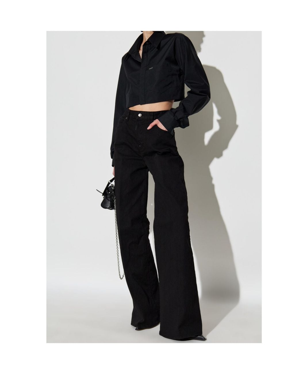 DSquared² Black Wide-Leg Jeans