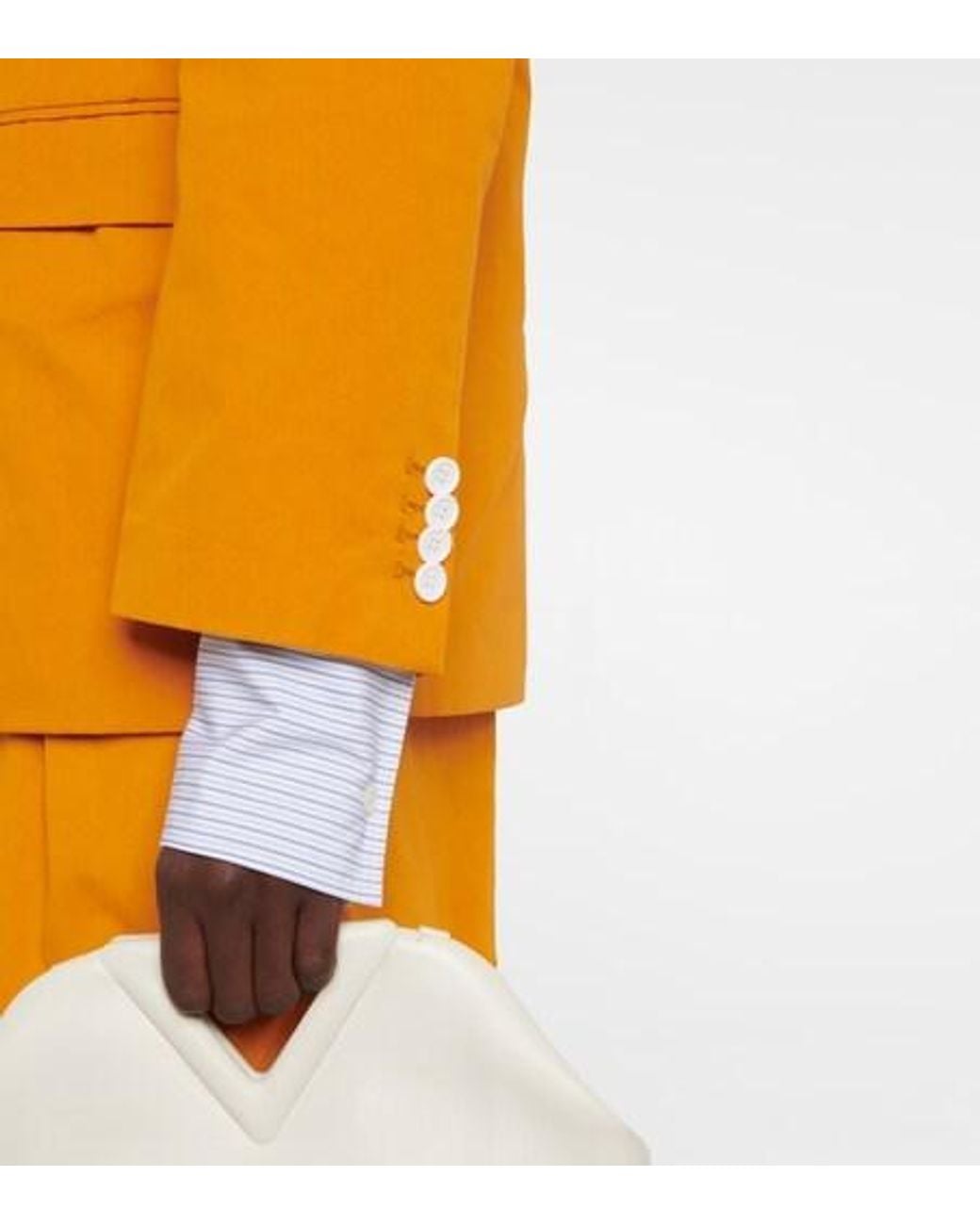 Plan C Orange Cotton Poplin Blazer