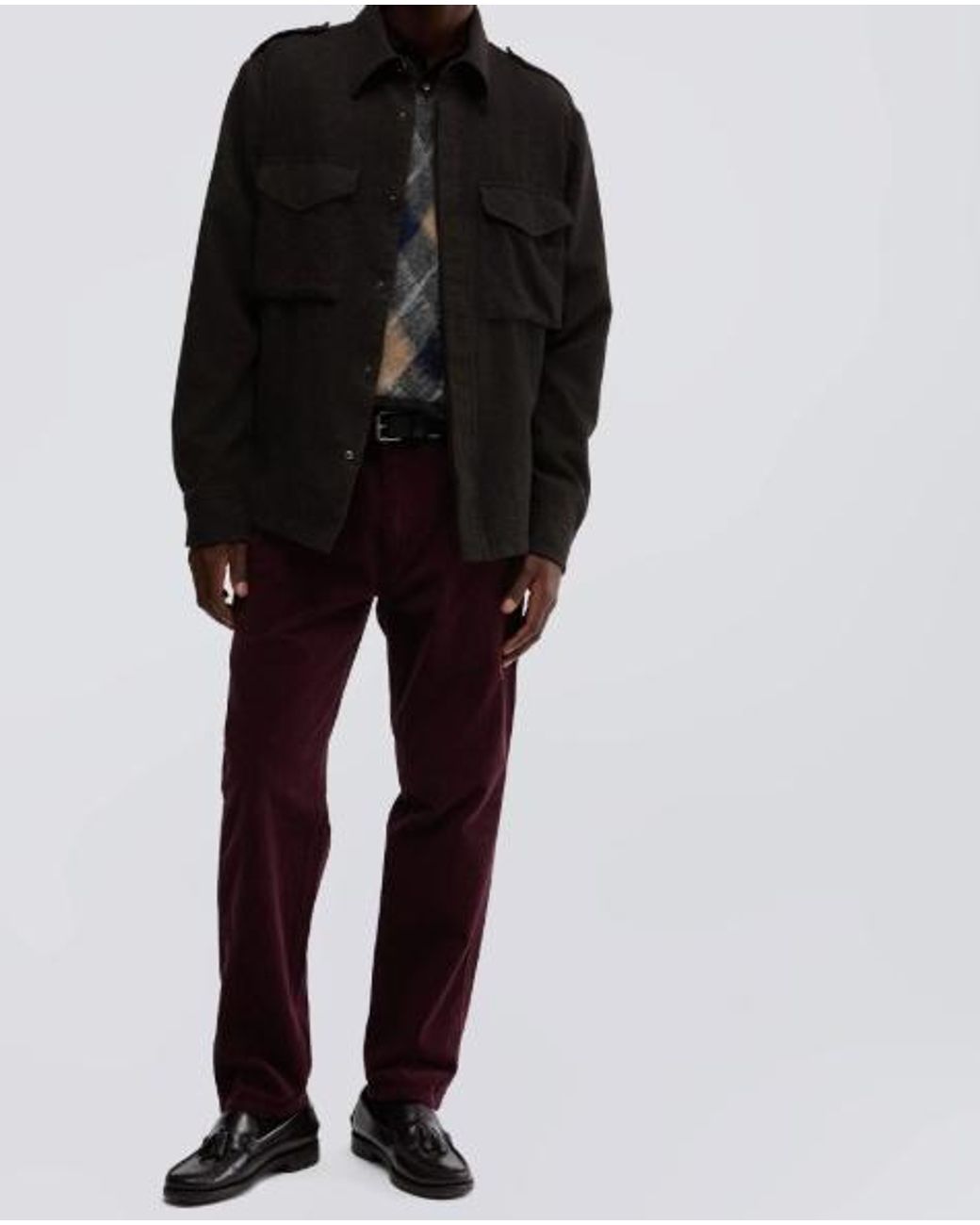 Aspesi Black Long-Sleeve Buttoned Shirt for men
