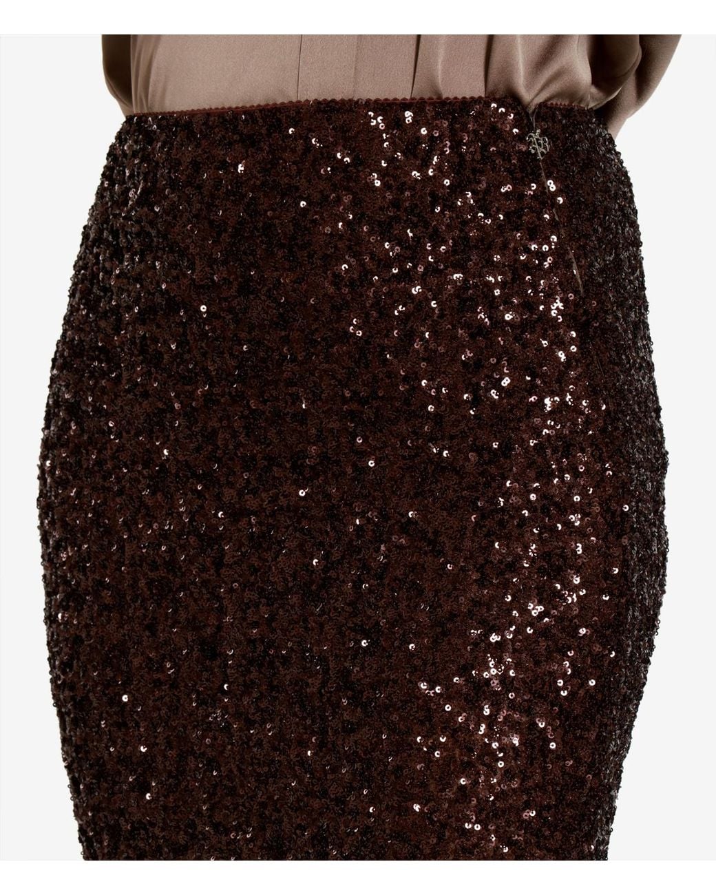 Aniye By Brown Sequined Skirt