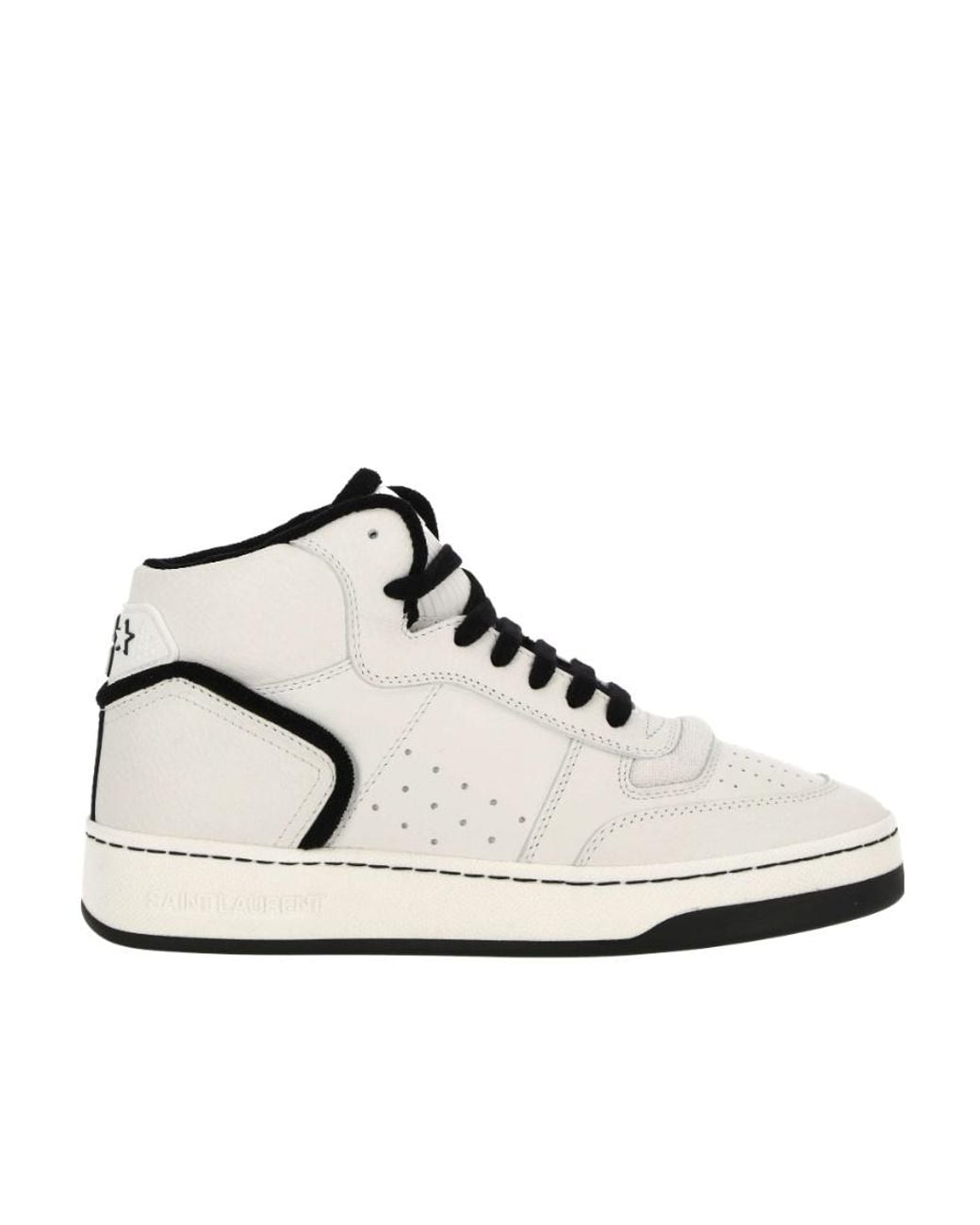 Saint Laurent White Sl/80 Mid-Top Sneakers