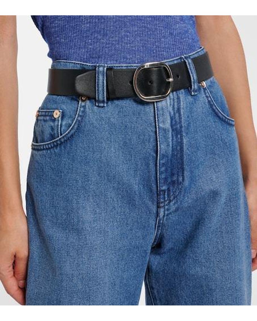 Gabriela Hearst Black Elster Leather Belt