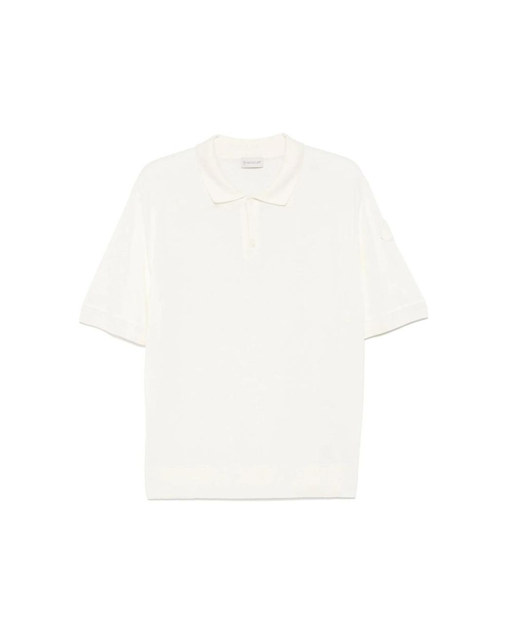 Moncler White Neutrals Polo Shirts for men
