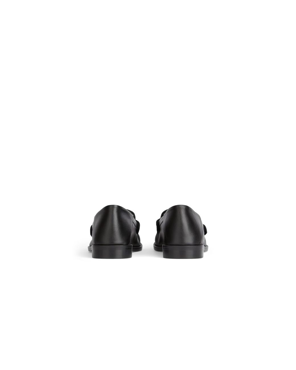 Balmain Black Sync Smooth Leather Loafers for men