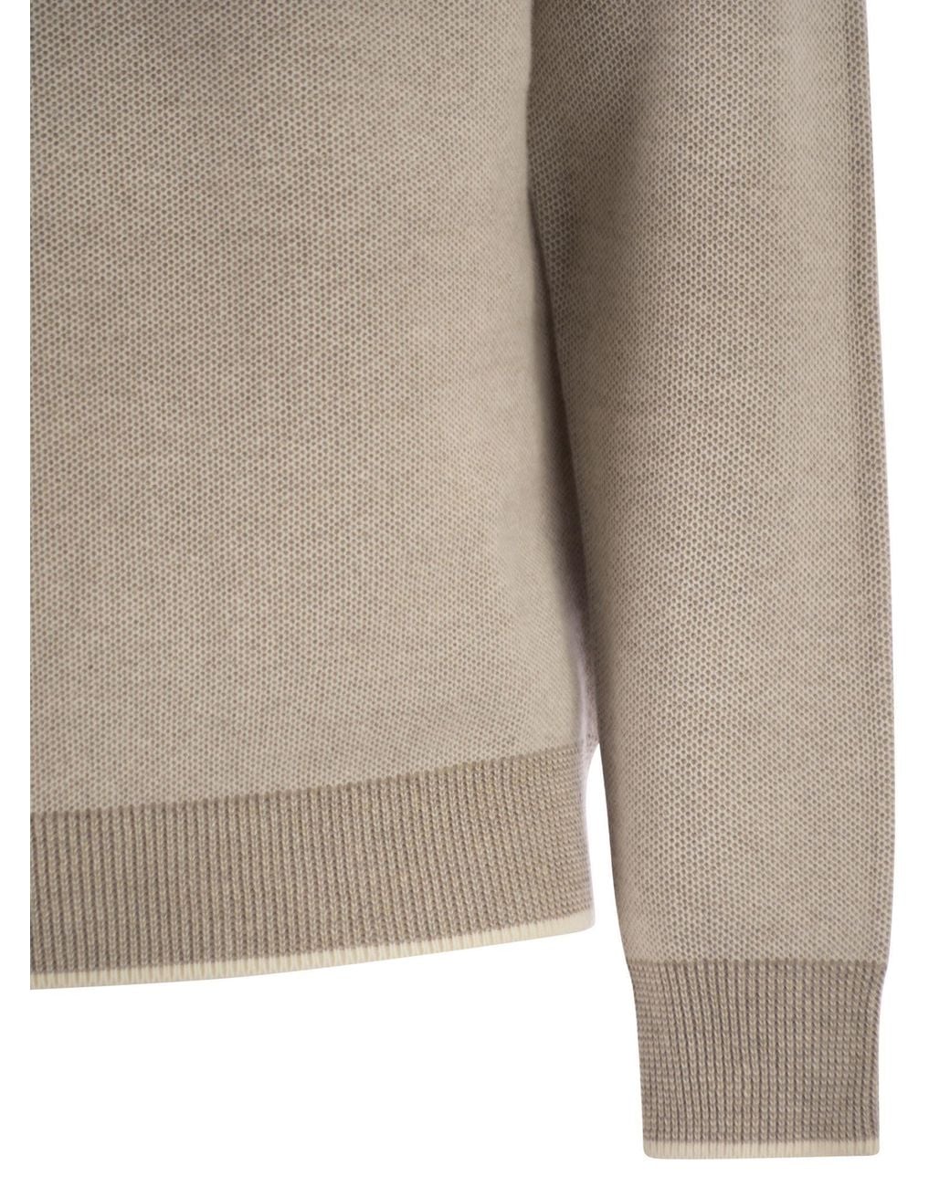 Peserico Natural Textured Crew Neck Knitwear for men