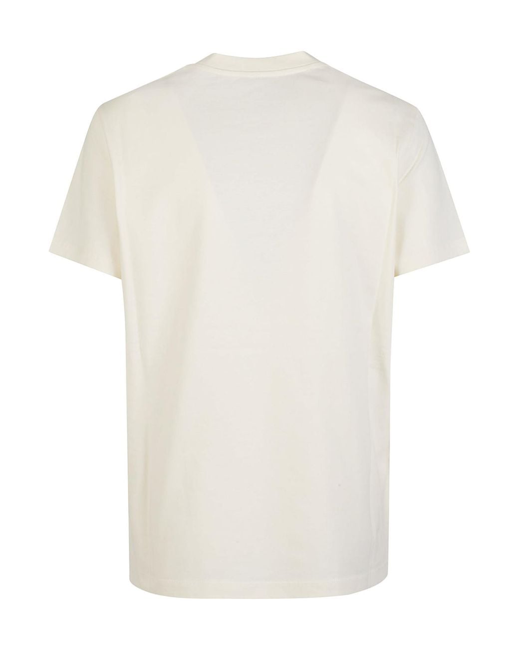 Moncler White Embroidered Tonal Logo T-Shirt