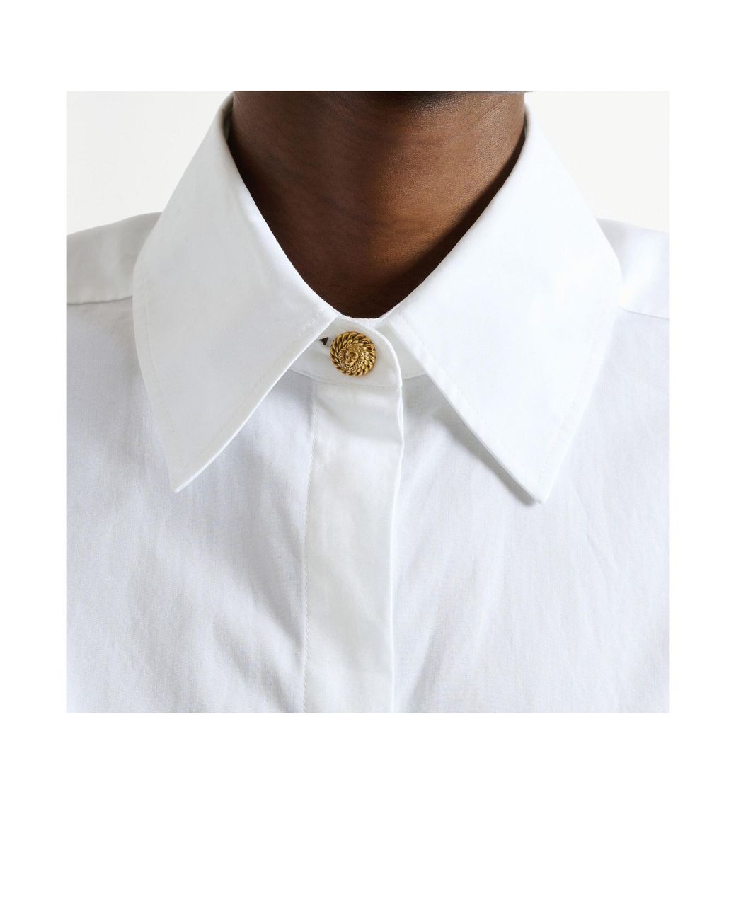 Balmain White Cotton Poplin Shirt