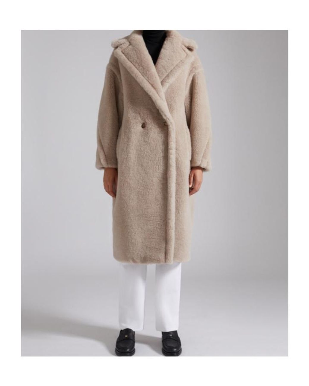 Max Mara Natural Tedgirl Button-Up Long Coat