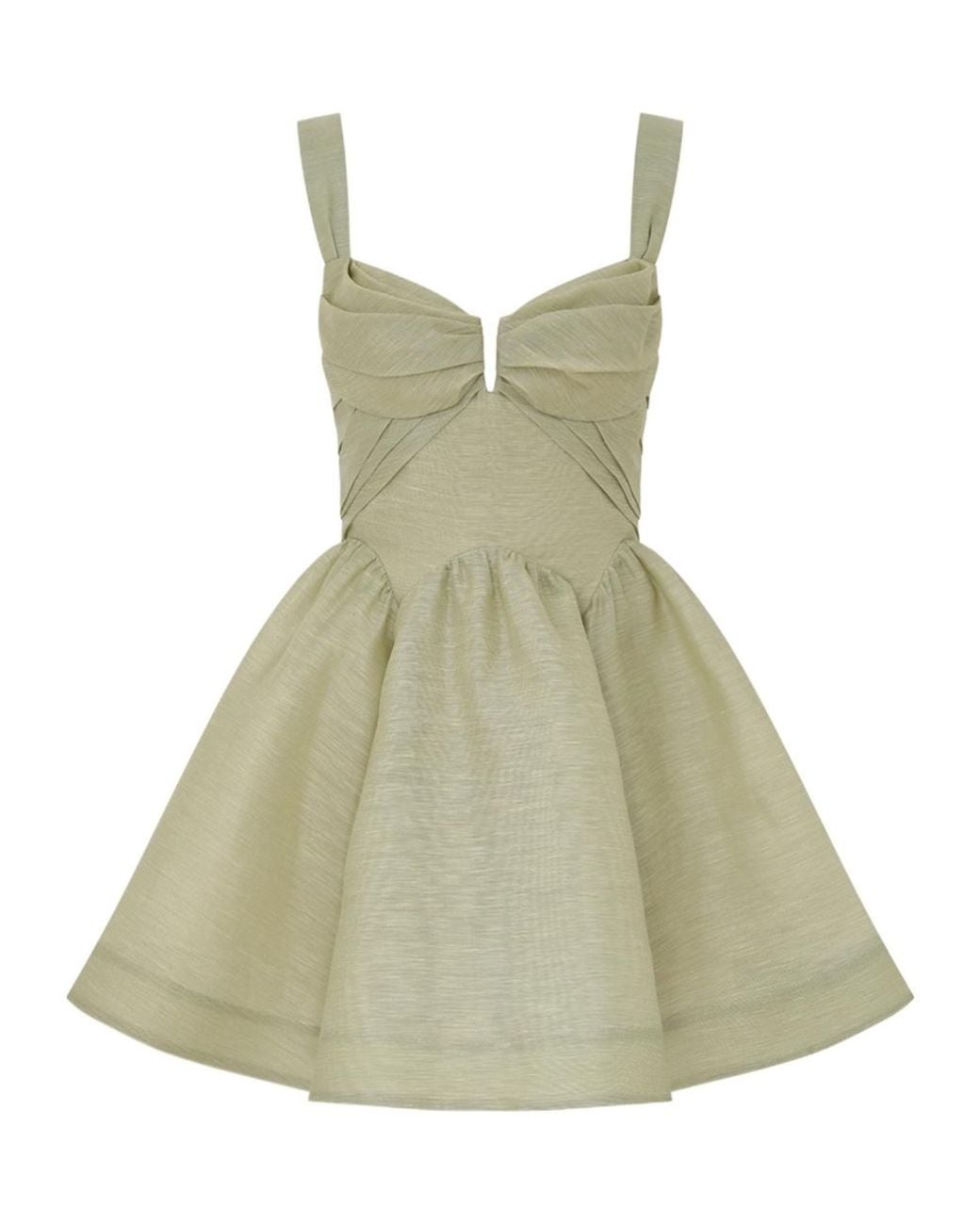 Zimmermann Green Rebellion Drape Mini Dress