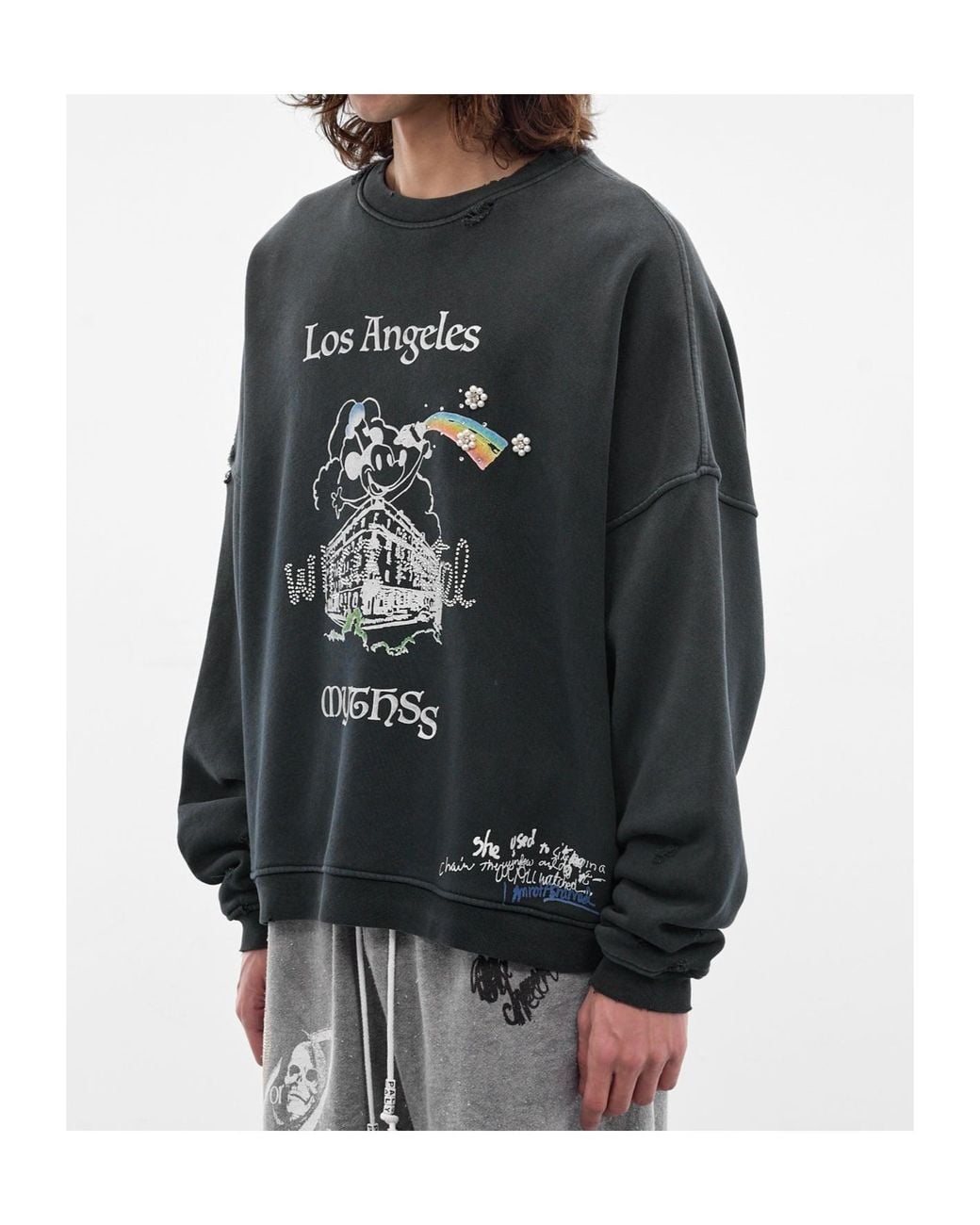 Paly Hollywood Black Crew Neck Sweatshirt for men