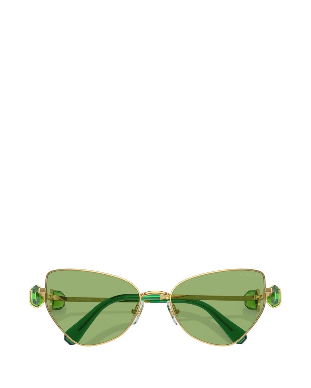 Swarovski Green Cat-Eye Frame Sunglasses