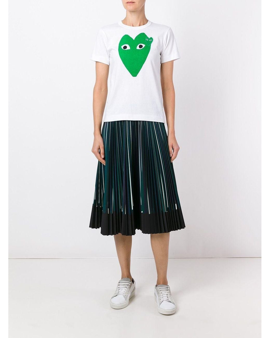 COMME DES GARÇONS PLAY Green Logo Print T-Shirt
