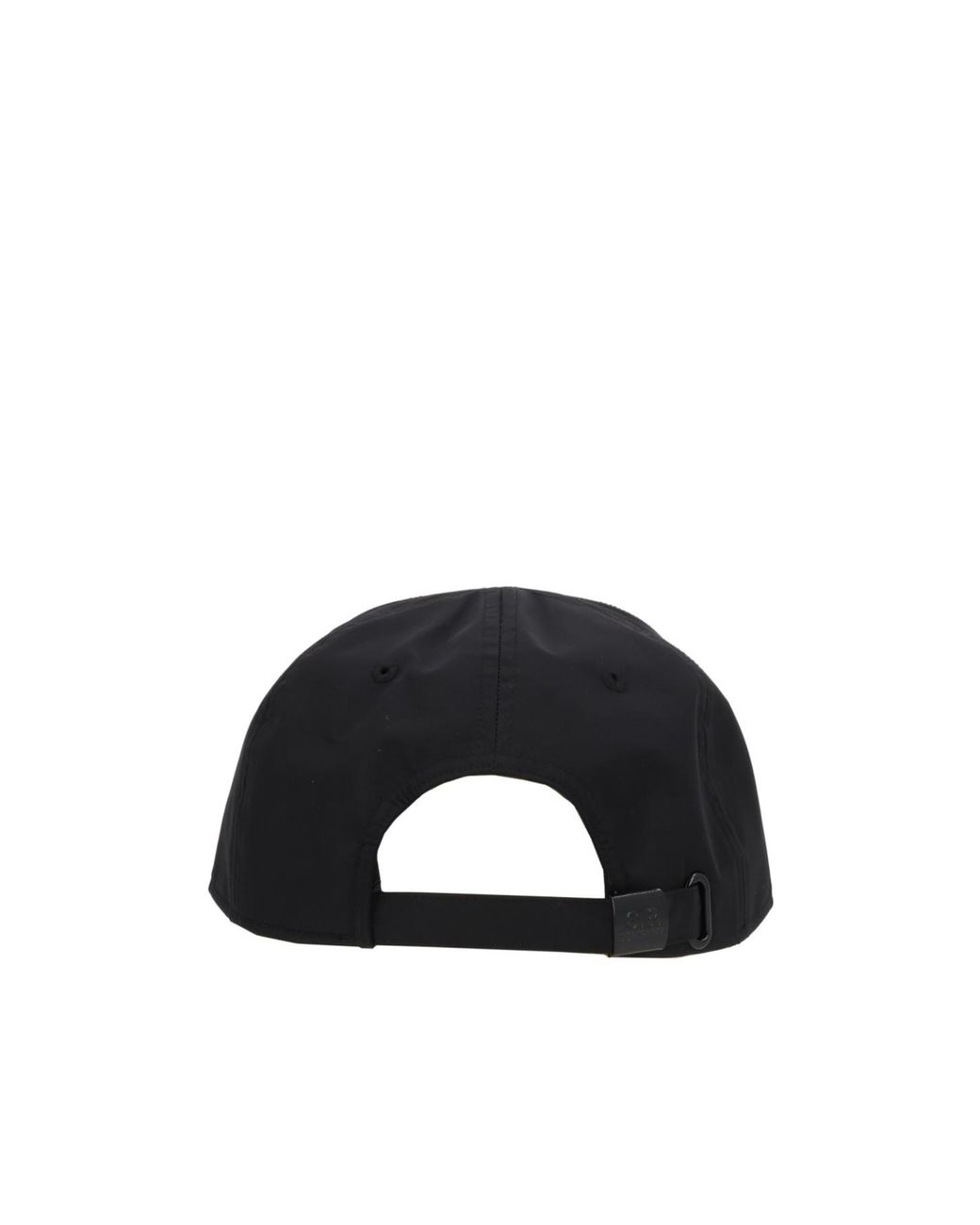 C P Company Black Chrome R Logo Baseball Cap for men