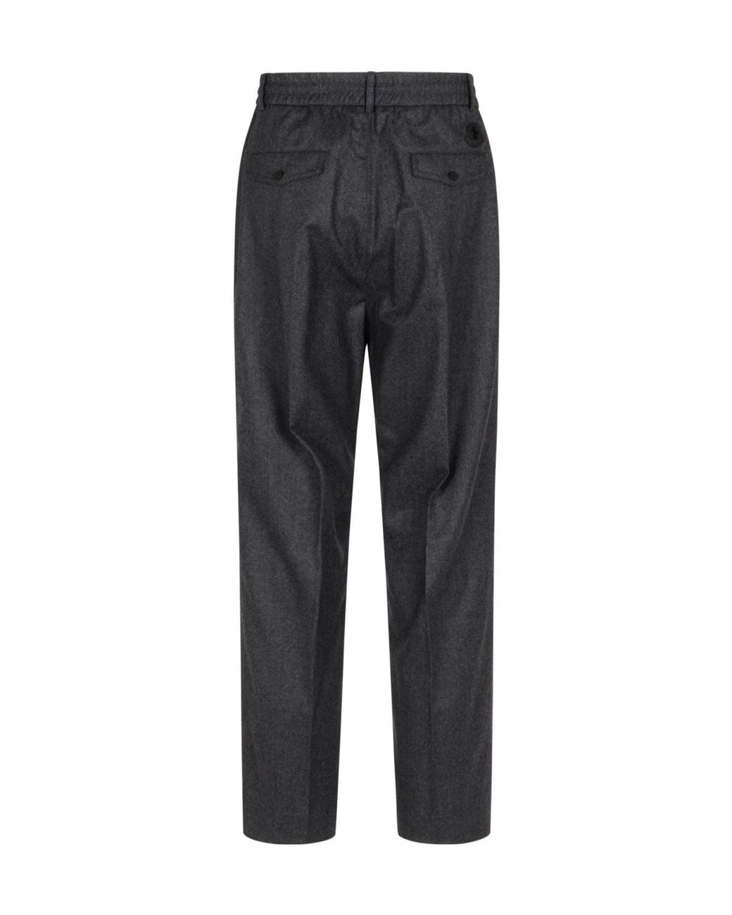 Moncler Gray Flannel Tailored Trousers for men