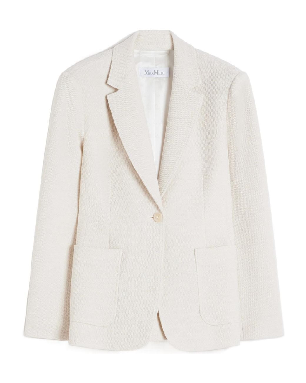 Max Mara White Utilita Single-Breasted Blazer