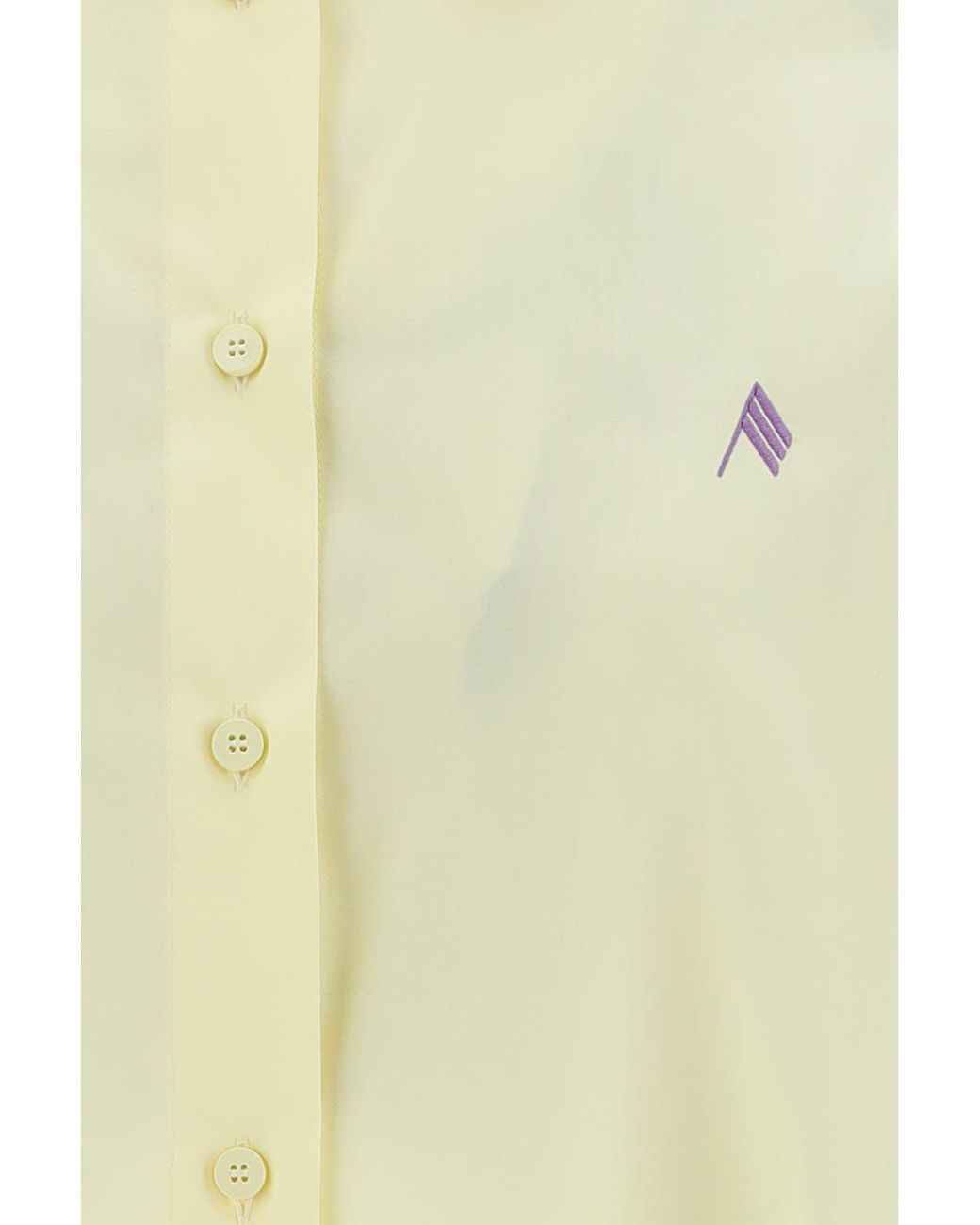 The Attico Yellow The Eliza Logo Embroidered Shirt