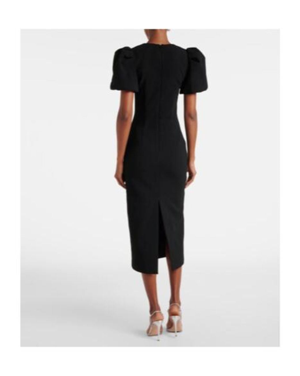 Rebecca Vallance Black Embellished Crepe Dress