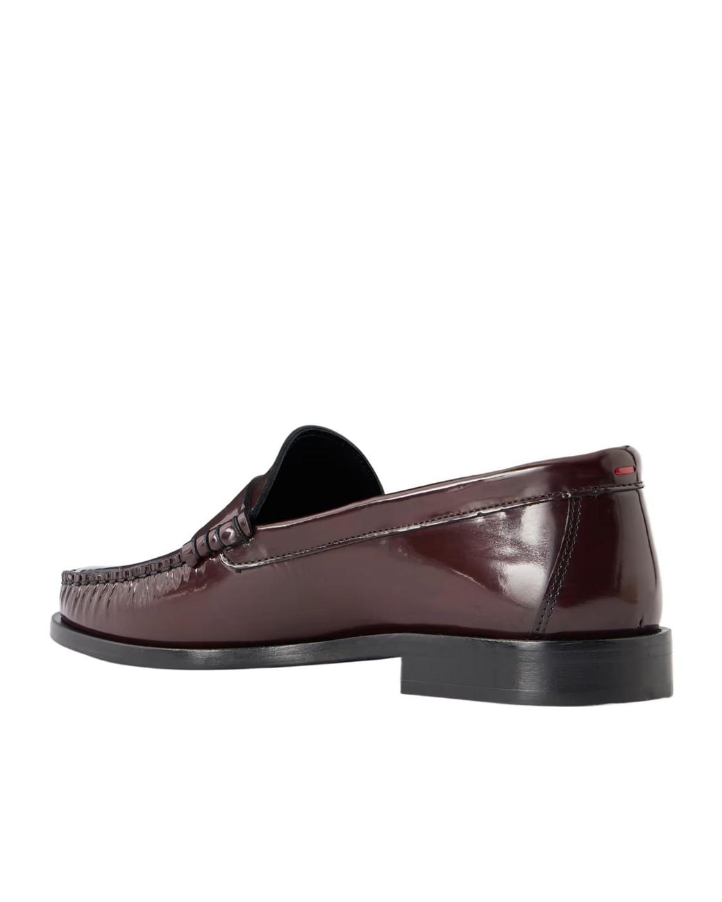 Aeyde Brown Terry Patent-Leather Penny Loafers