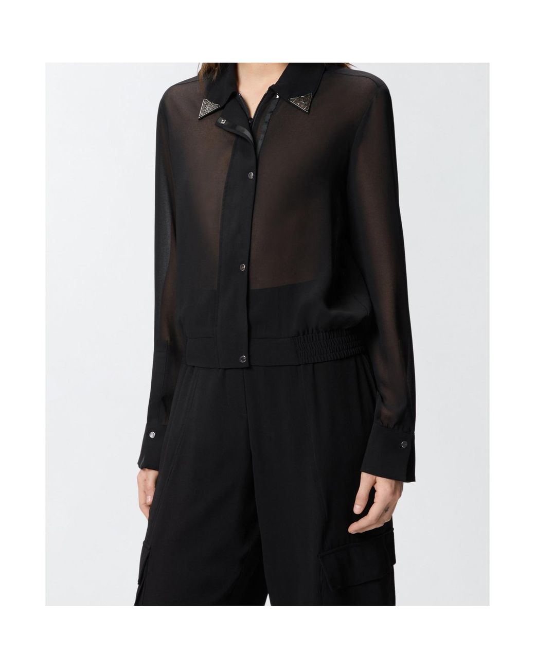 Pinko Black Semi-Sheer Shirt