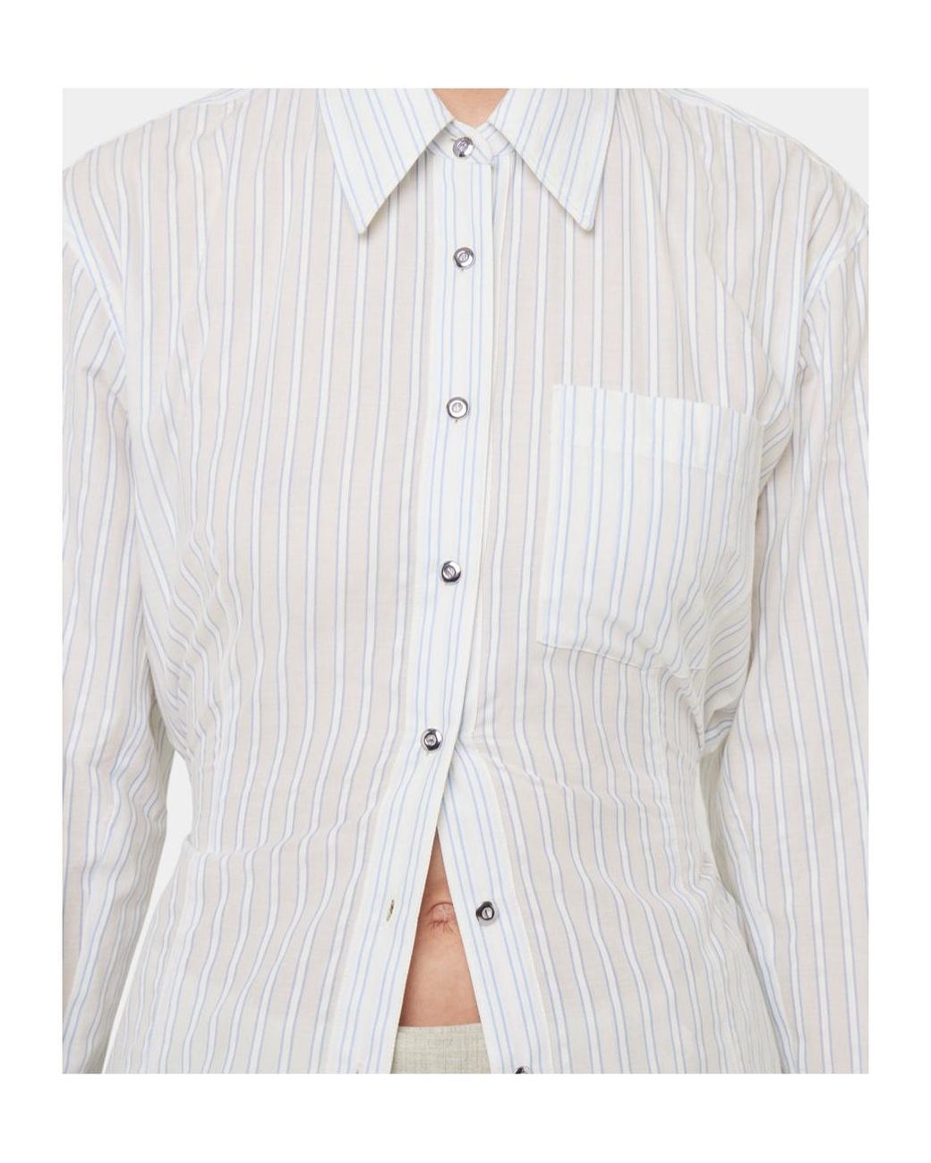 Rabanne White Striped Poplin Shirt