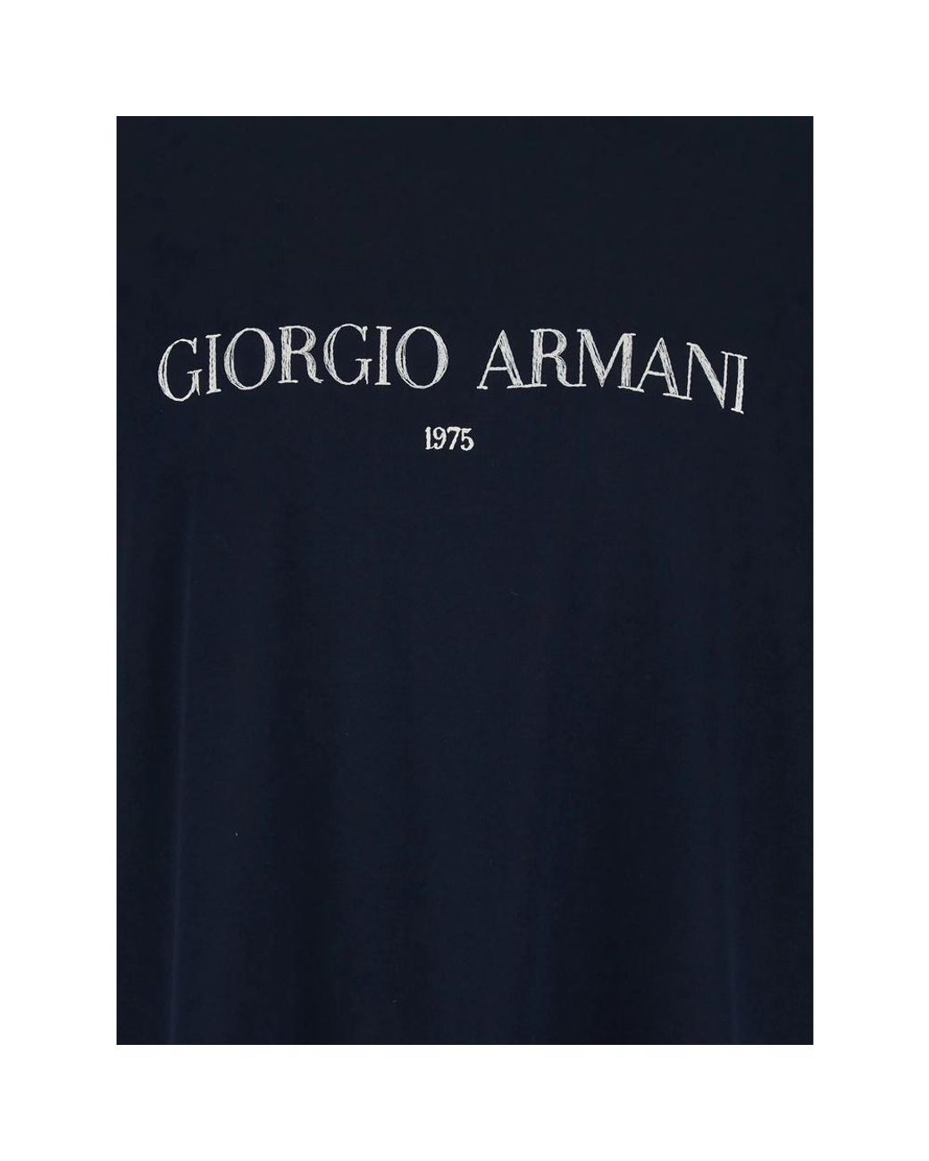 Giorgio Armani Blue Logo Printed Crewneck T-Shirt for men