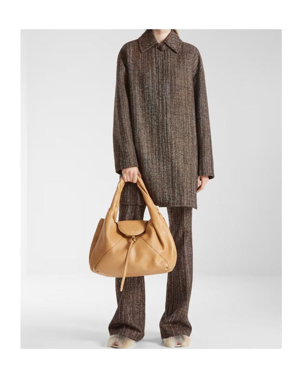 Fendi Brown Alpaca And Wool Parka