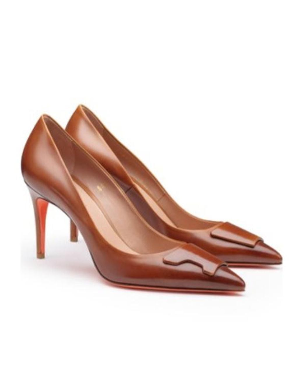 Santoni Brown Sibil 85 Pointed Heeled Pumps