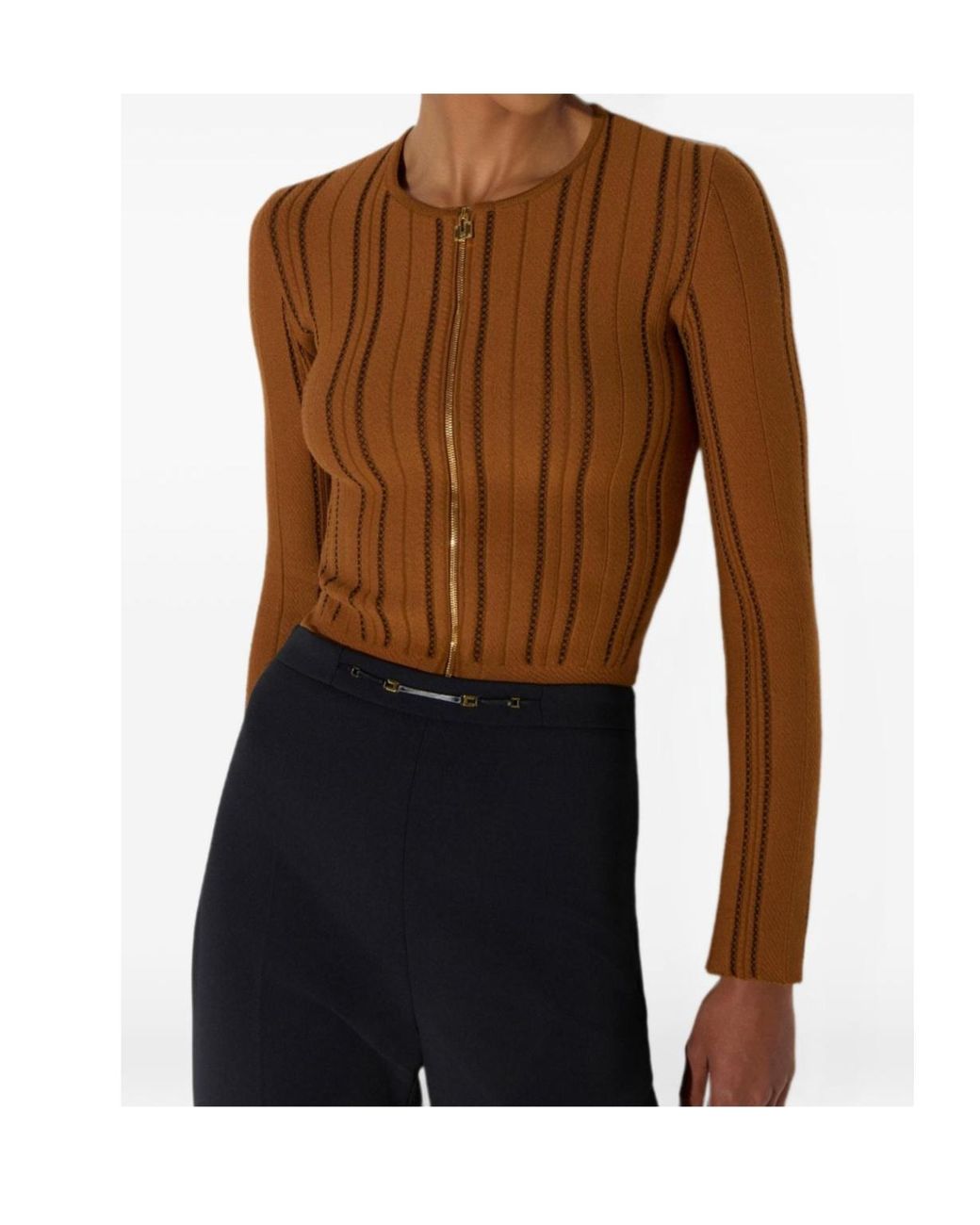 Elisabetta Franchi Brown Cardigan