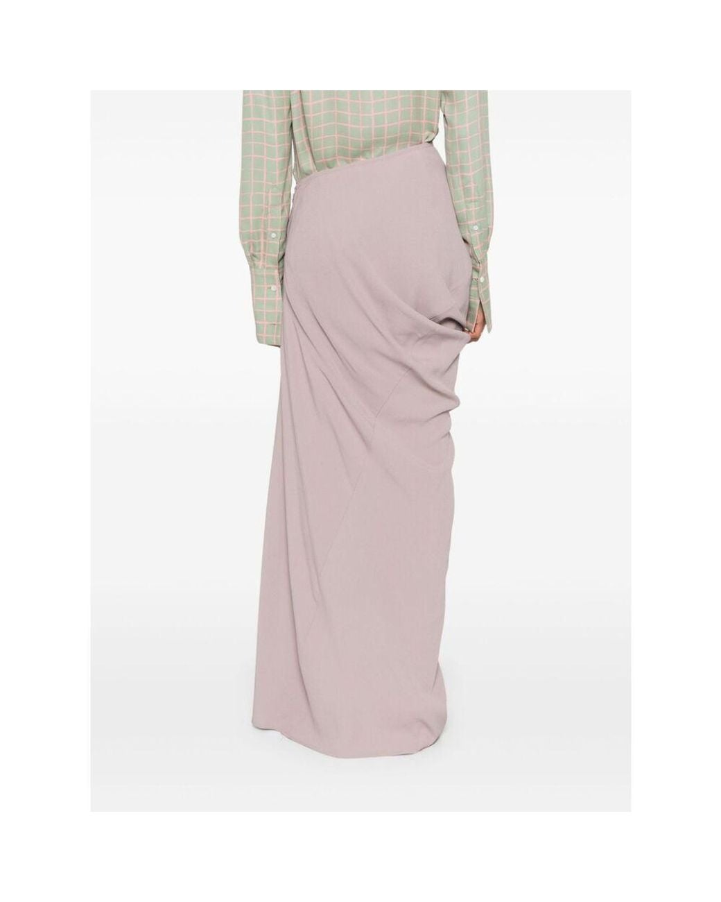 Dries Van Noten Purple Ruched High-Low Waist Skirt