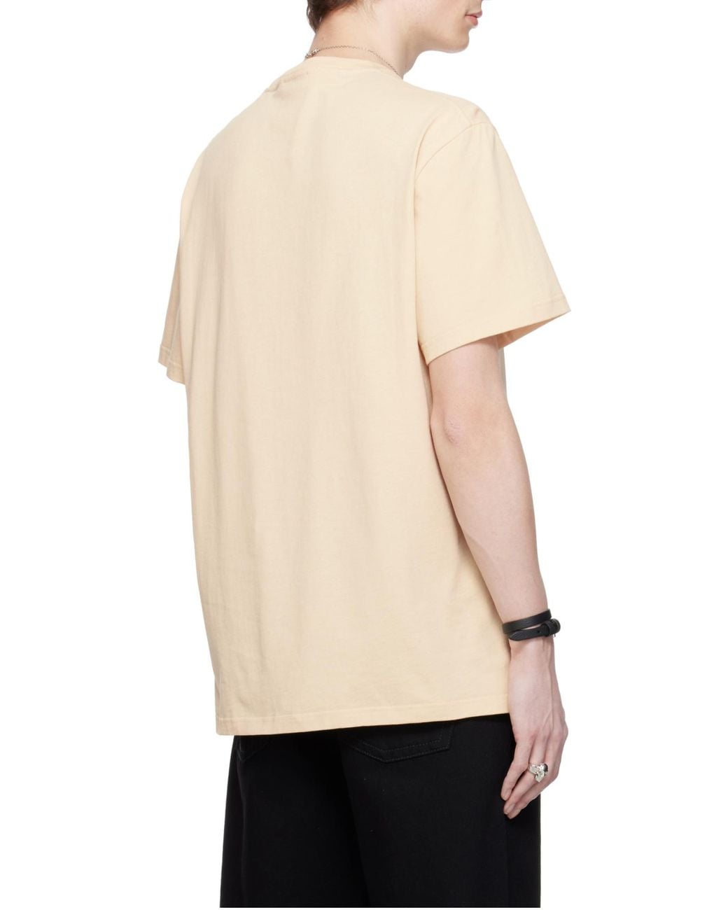 McQueen White Graphic Printed Crewneck T-Shirt for men