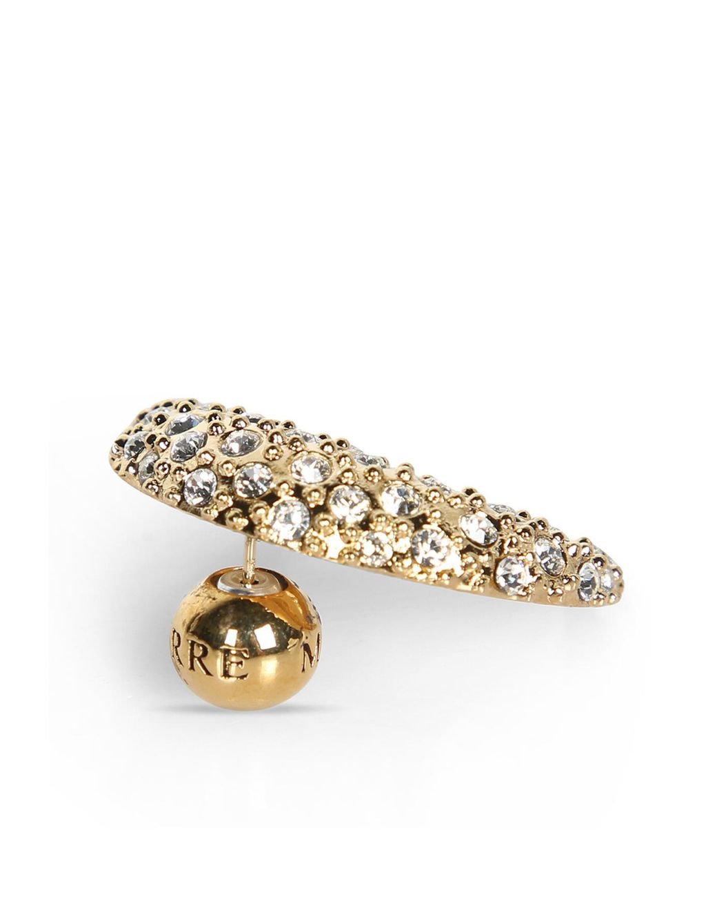 MARINE SERRE Metallic Rhinestone Decorated Single Earring