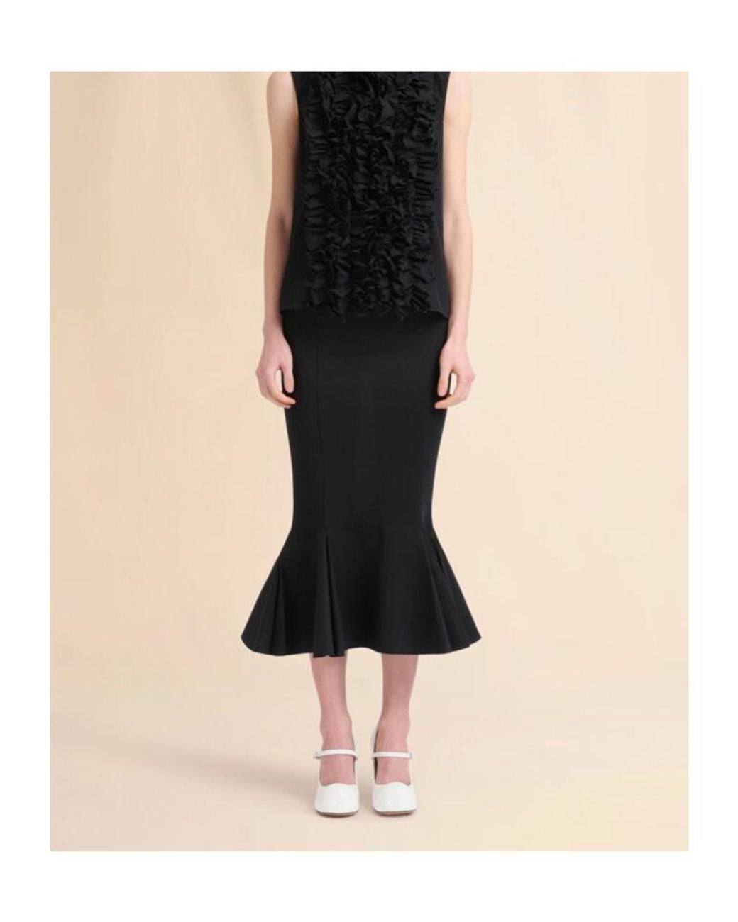 Marni Black Mermaid Hem Jersey Skirt