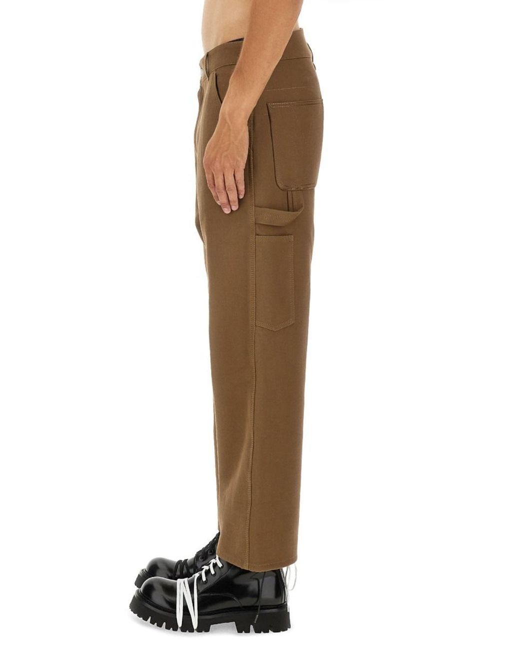 Moschino Brown Cotton Pants for men