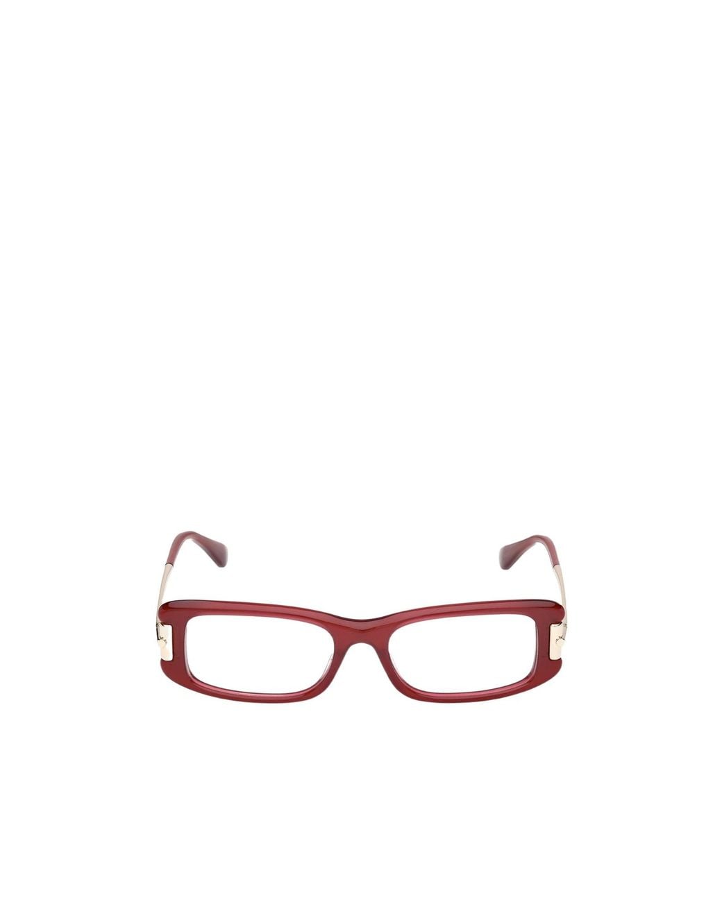 Max Mara White Rectangular Frame Glasses