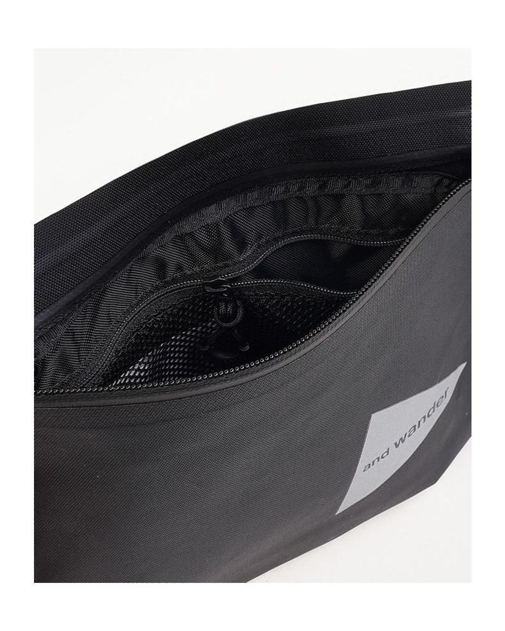 And Wander Black Zippered Waterproof Shoulder Bag for men
