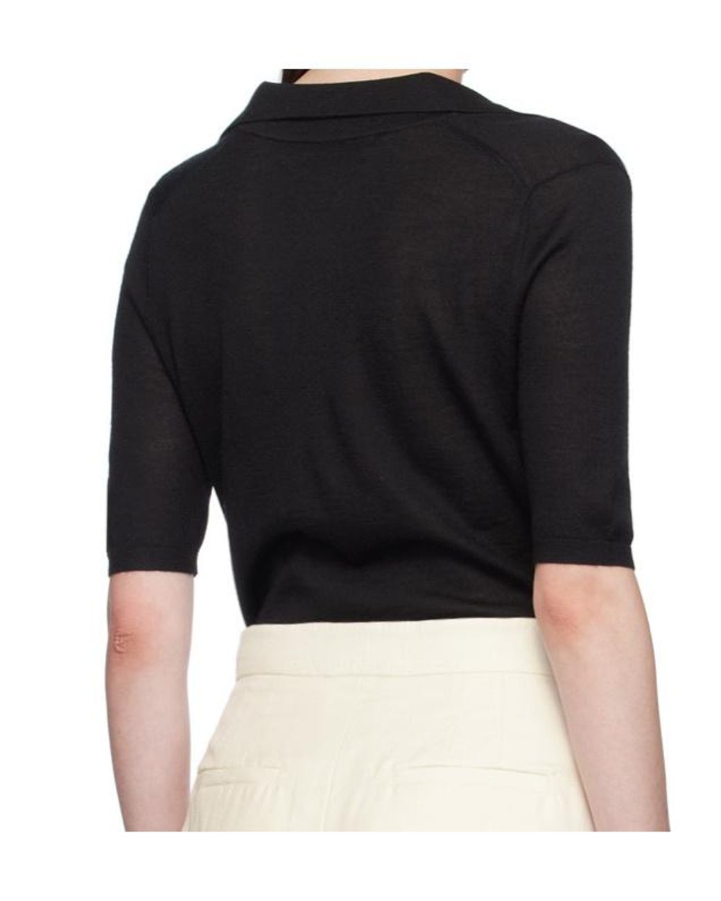 Gabriela Hearst Black Frank Polo Top