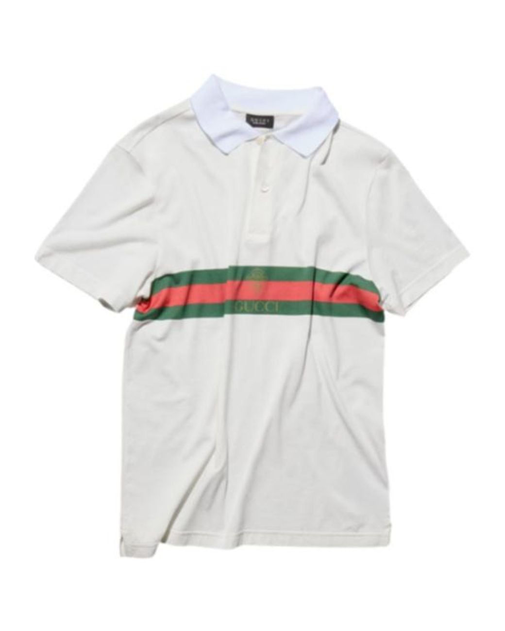 Gucci White Web Detailed Jersey Polo Shirt for men