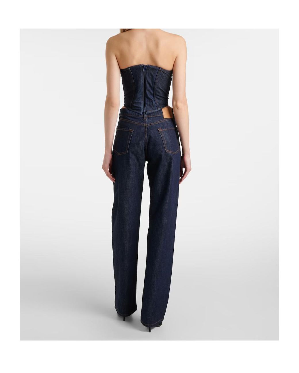 Magda Butrym Blue Re25 Denim Corset Top