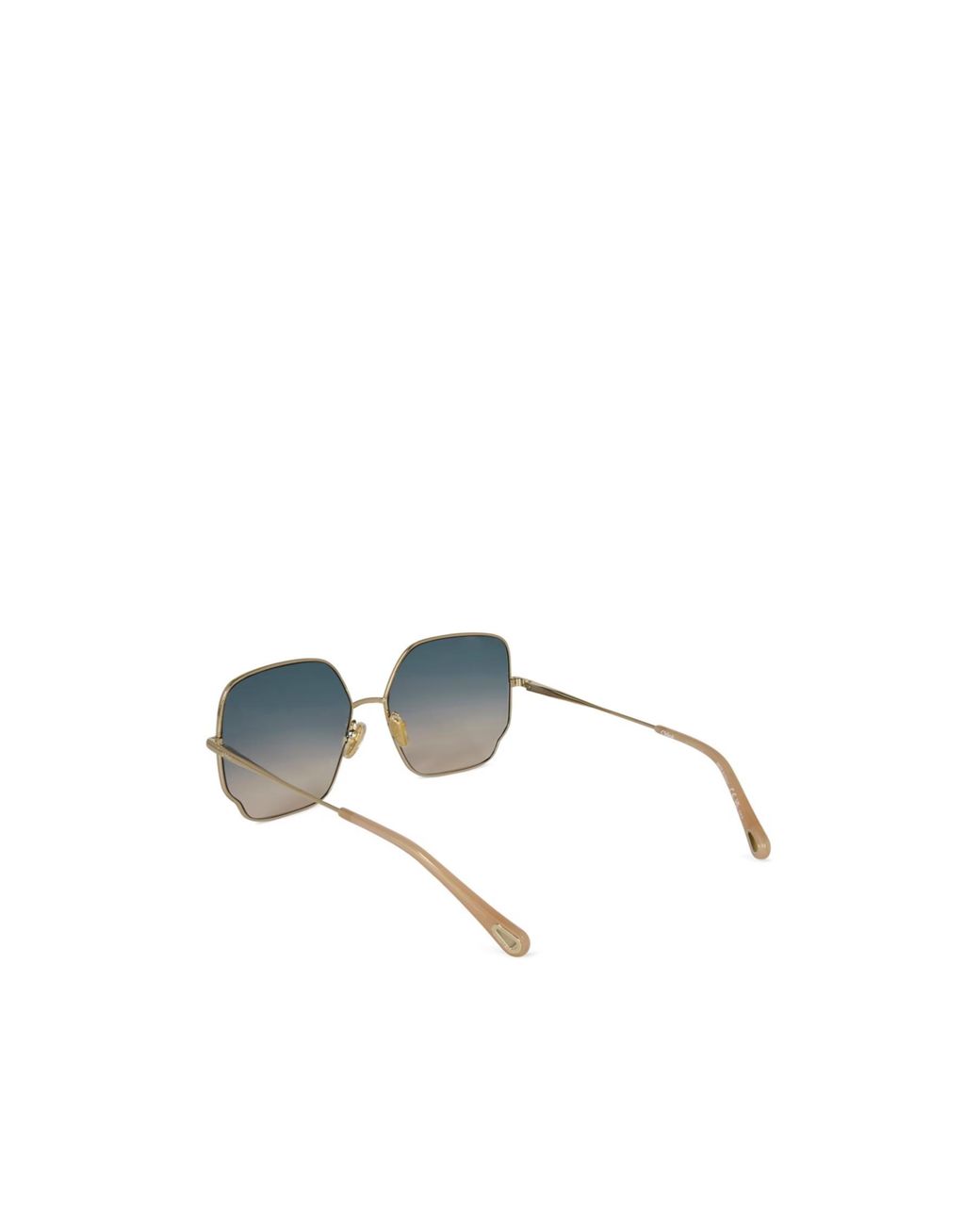 Chloé White Geometric Frame Sunglasses