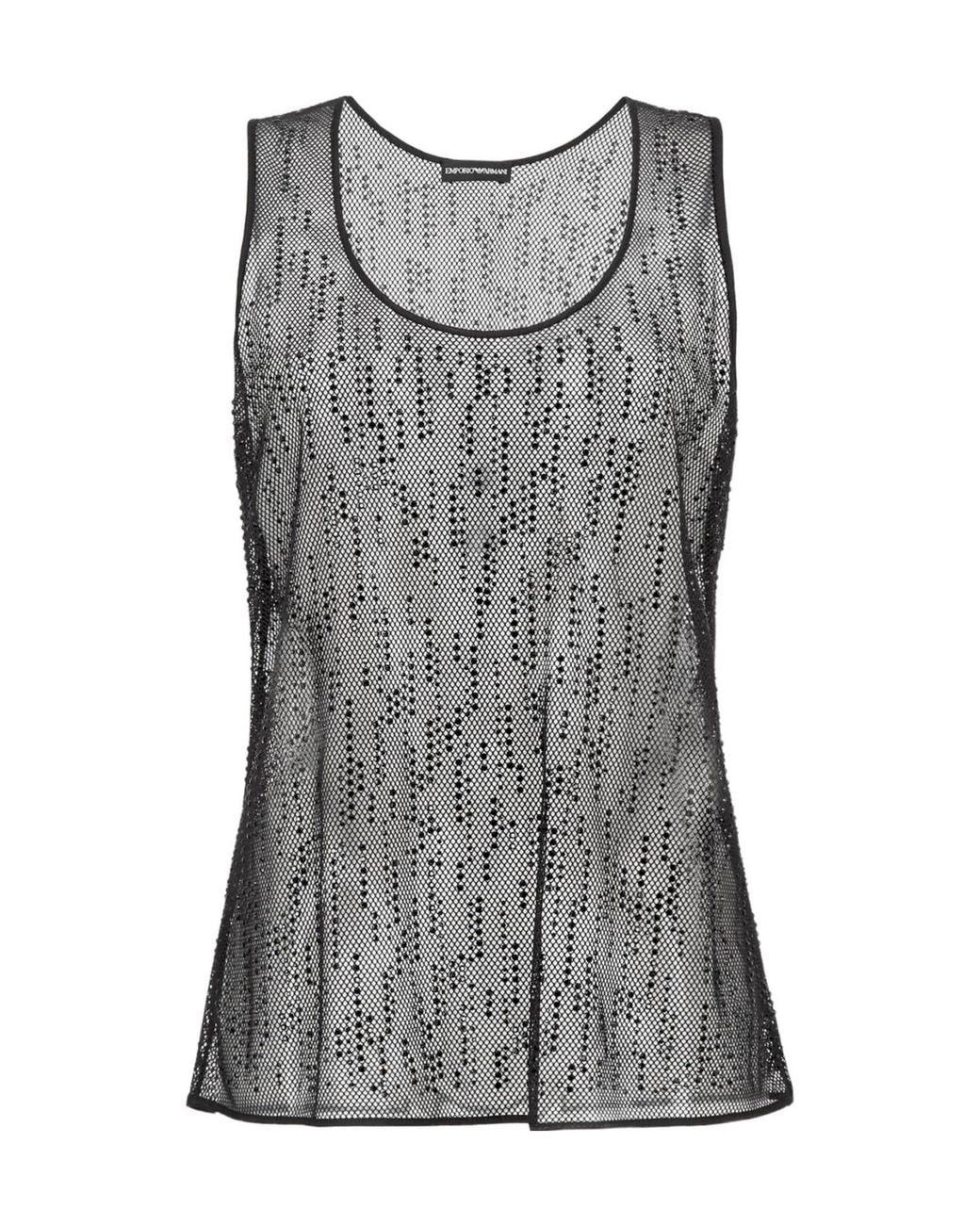 Emporio Armani Gray Mesh Sleeveless Top