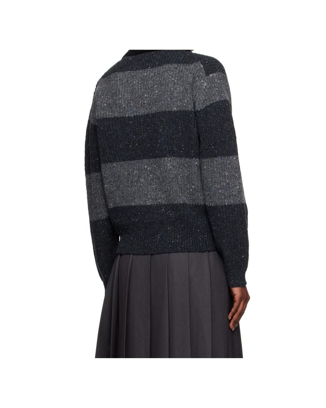 DUNST Black Ribbed Striped Polo Knitwear