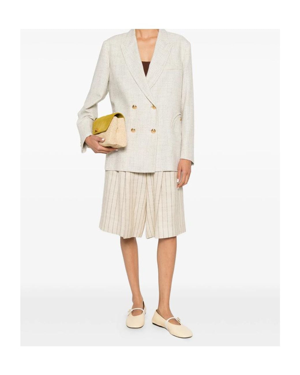 Blazé Milano White Crancy Nightbreak Double-Breasted Blazer