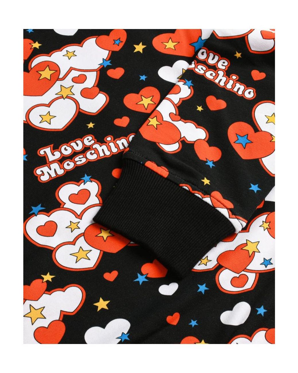 Moschino Black Printed Long-Sleeved Hoodie