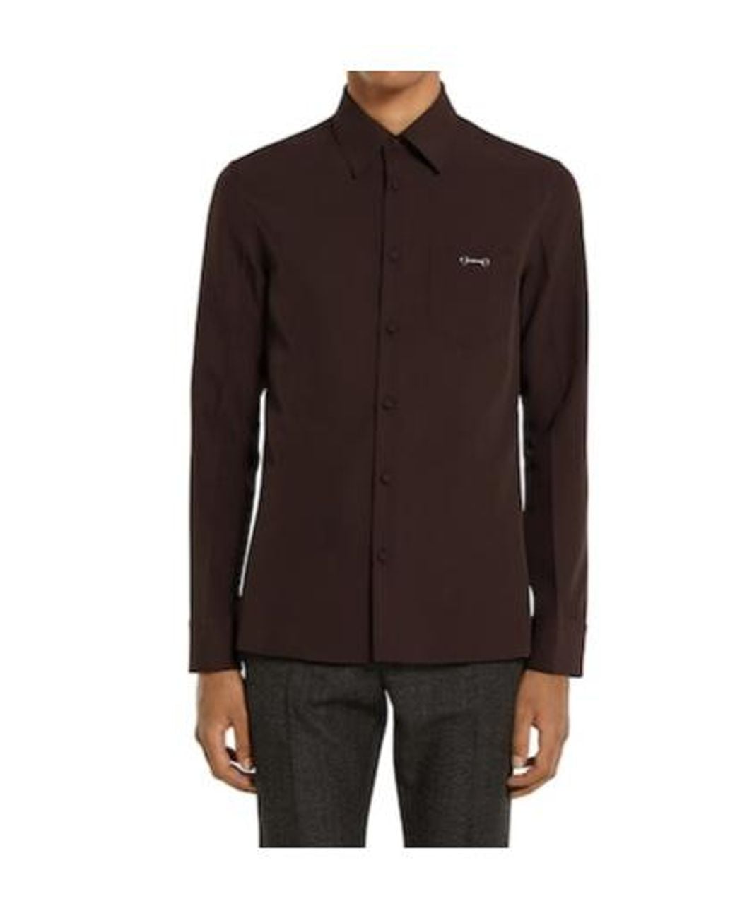 Gucci Brown Horsebit-Embellished Twill Shirt for men
