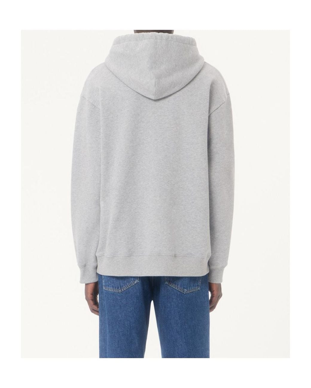 Valentino Gray Vlogo Embroidered Drawstring Hoodie for men