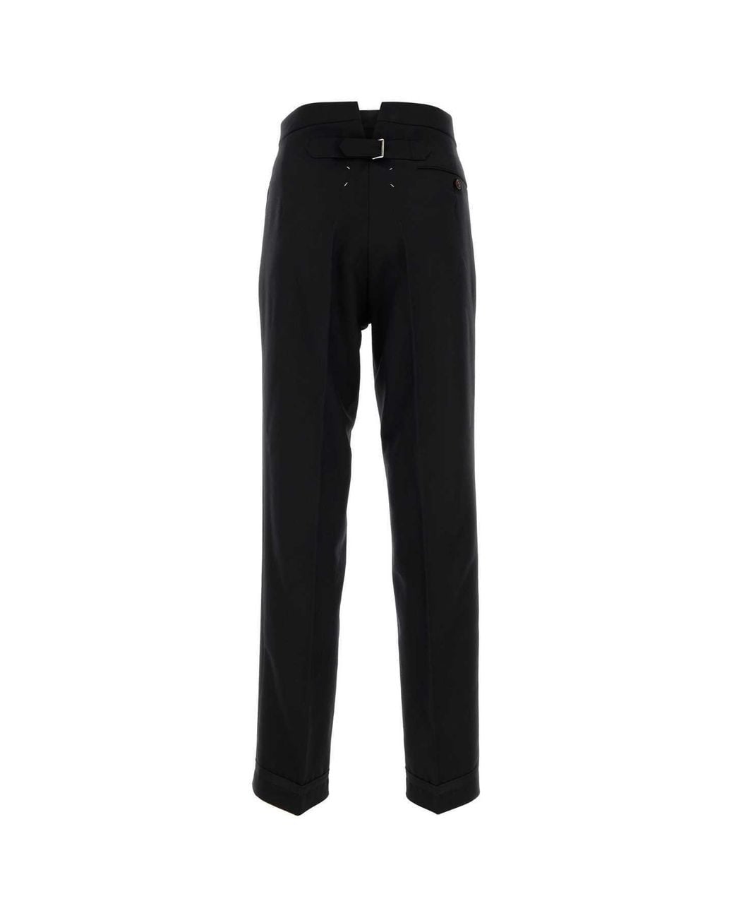 Maison Margiela Blue High-Waist Pressed Crease Trousers