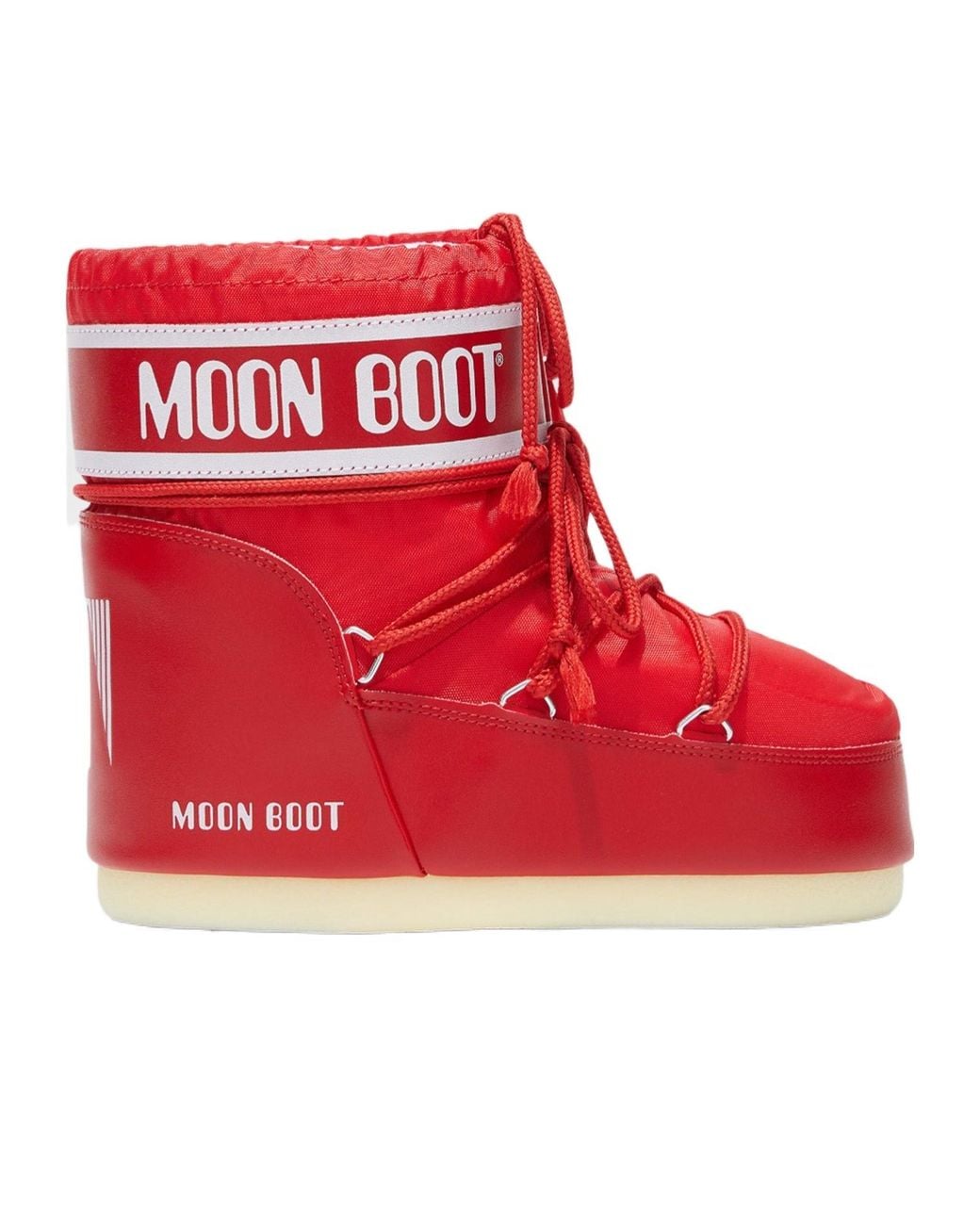 Moon Boot Red Round-Toed Ankle Boots