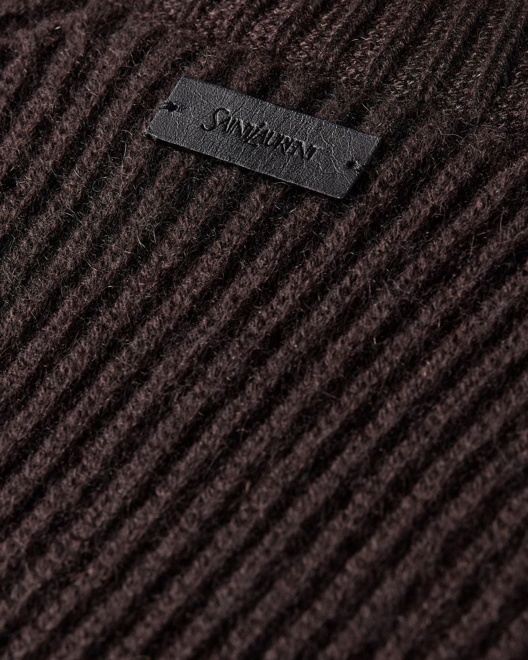 Saint Laurent Brown Crewneck Rib-Knit Jumper for men
