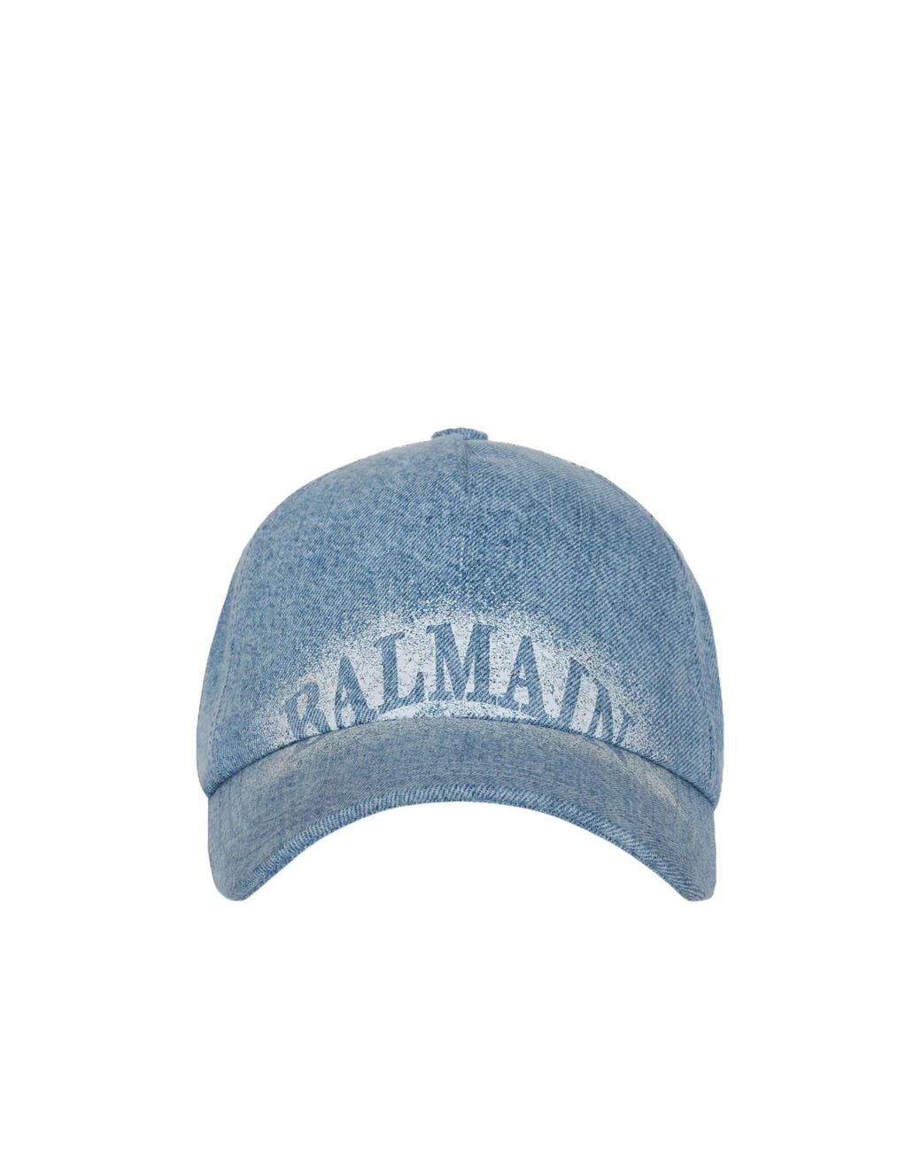 Balmain Blue Logo Detailed Denim Cap for men