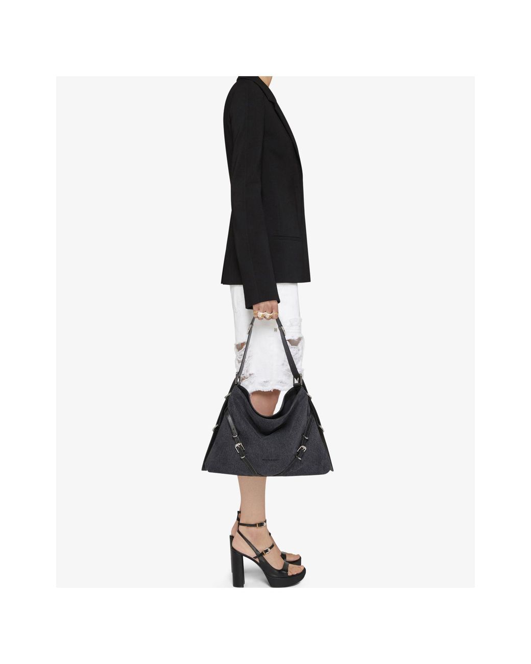 Givenchy Black Double Strapped Heeled Sandals